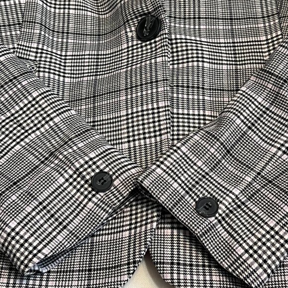 NWT Jujes & Leopold Women's Blazer Button Gray Plaid Size Small Jacket Collared - Picture 4 of 10